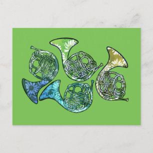 Cartão Postal Professor de Banda de Cornos Franceses