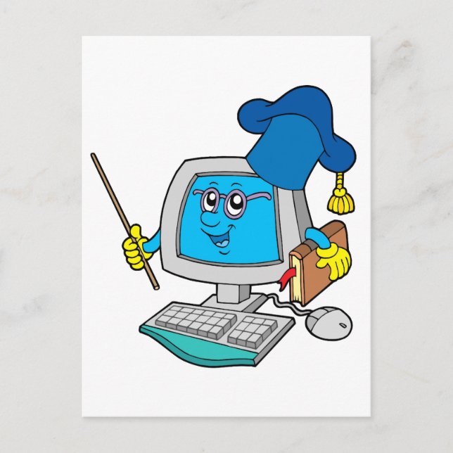 Cartão Postal Professor de computador (Frente)