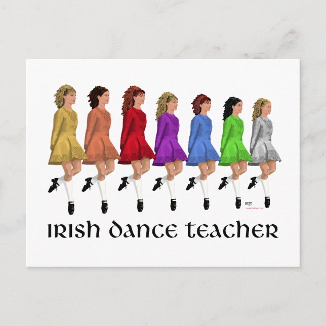 Cartão Postal Professor de Dança Step Irlandesa - Arco-íris (Frente)