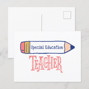 Cartão Postal Professor de Educação Especial Design de Lápis