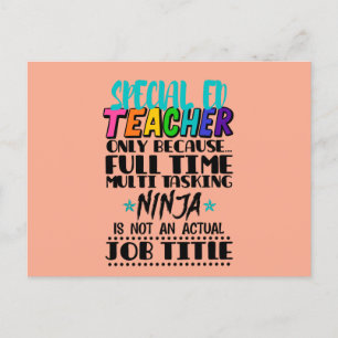 Cartão Postal Professor de Educação Especial Somente Porque Mult