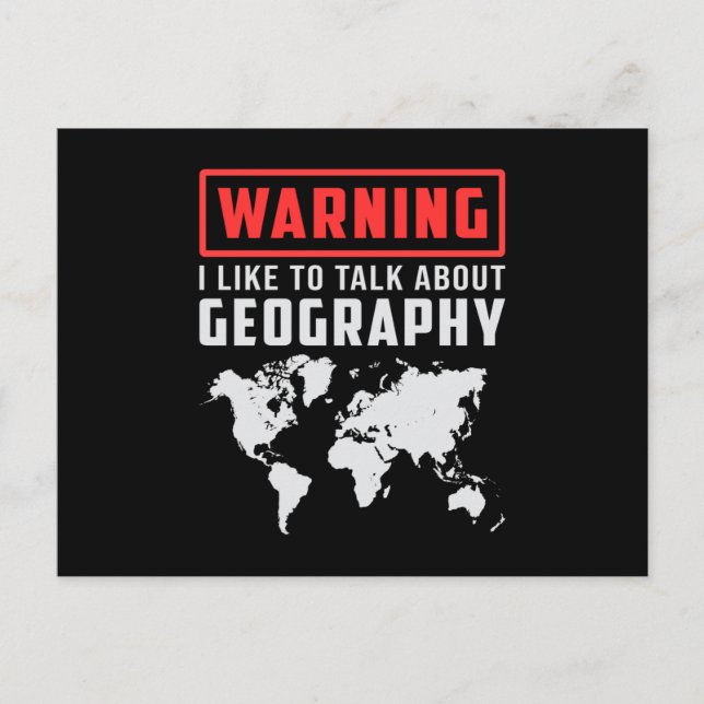 Cartão Postal Professor de Geografia Mapa Engraçado Contém Prese (Frente)