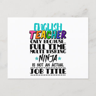 Cartão Postal Professor de Inglês Somente Porque Multitarefa em 