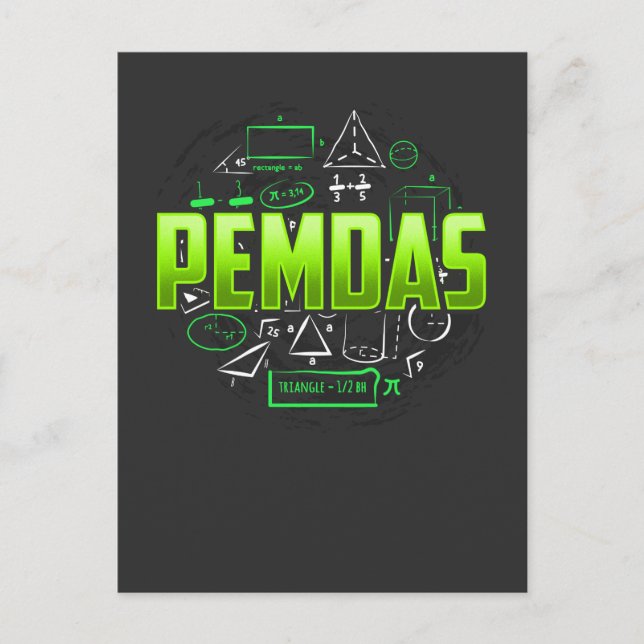Cartão Postal Professor de Matemática Pemdas (Frente)