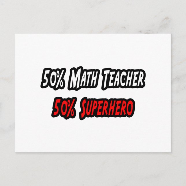 Cartão Postal Professor de Matemática / Super-herói (Frente)