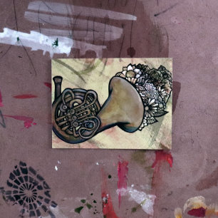 Cartão Postal Professor de música de Banda do Corno de França