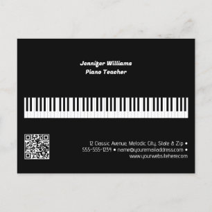 Cartão Postal Professor de Piano Profissional Código QR de Negóc