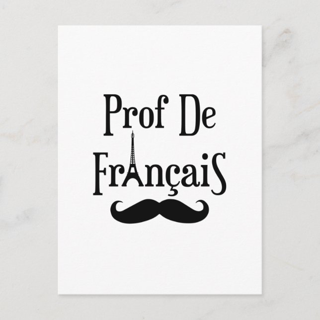 Cartão Postal Professor francês Prof de Francais (Frente)