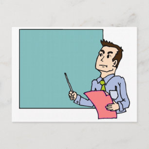 Cartão Postal Professor No Quadro Negro
