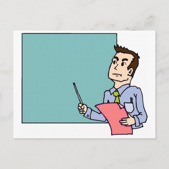 Cartão Postal Professor No Quadro Negro (Frente)