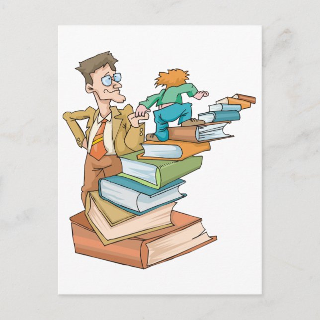 Cartão Postal Professor sobrecarregado (Frente)