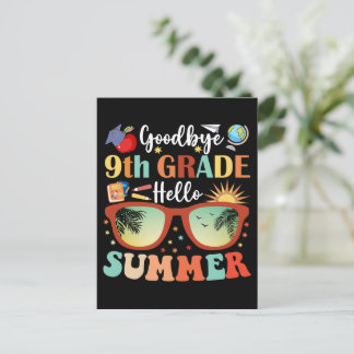 Cartão Postal Professores Alunos Adeus Verão do 9º ano