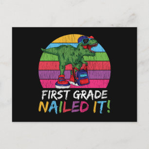 Cartão Postal Professores do 1º ano do ensino infantil Dinossaur