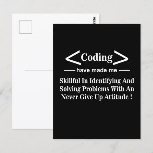 Cartão Postal Programador Codificador Desenvolvedor Programador 