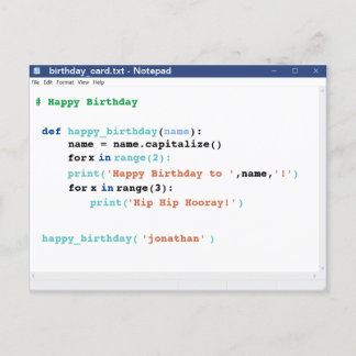 Cartão Postal Programador do Notepad Formato de Codificador de A