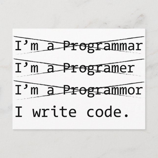 Cartão Postal Programador Engraçado (Frente)