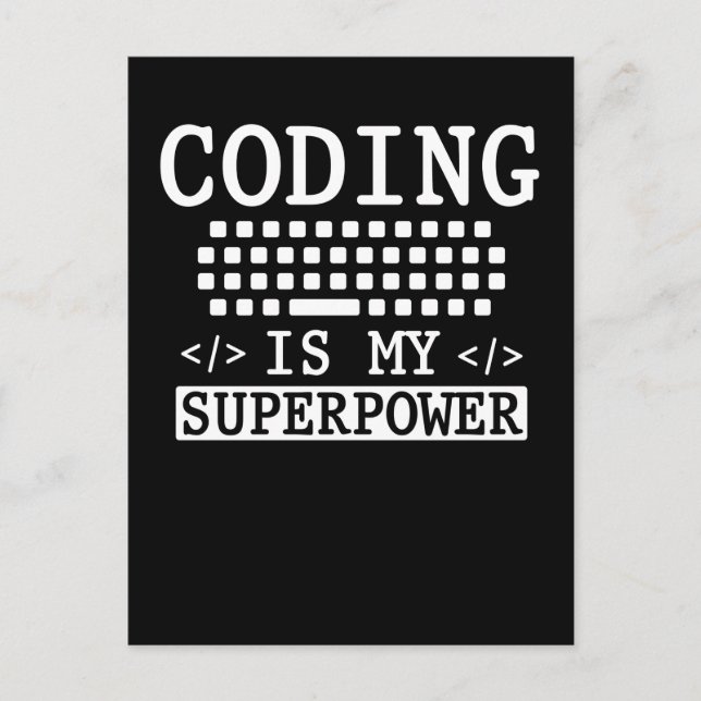 Cartão Postal Programador Engraçado Coder de Computação (Frente)