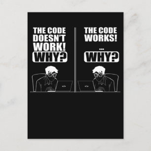 Cartão Postal Programador engraçado de codificação de Engenhe