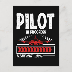 Cartão Postal Progresso do piloto Avião Piloto engraçado Carrega