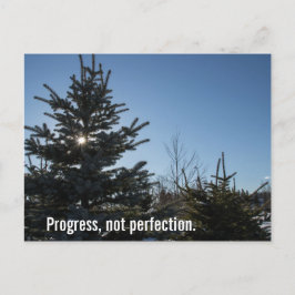 Cartão Postal Progresso, não perfeição - slogan de recuperação