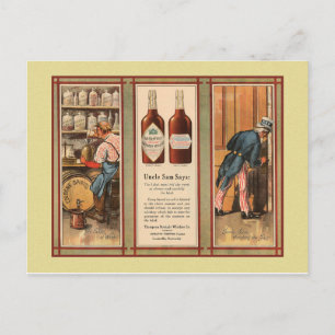 Cartão Postal Proibição do Tio Sam do Kentucky Bourbon