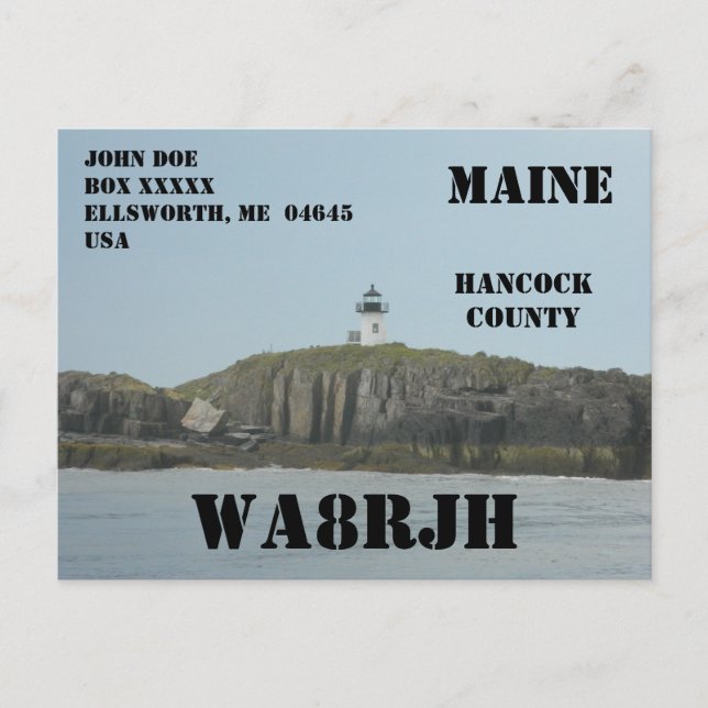 Cartão Postal Projete Sua Própria QSL Operador de Rádio HAM Faro (Frente)