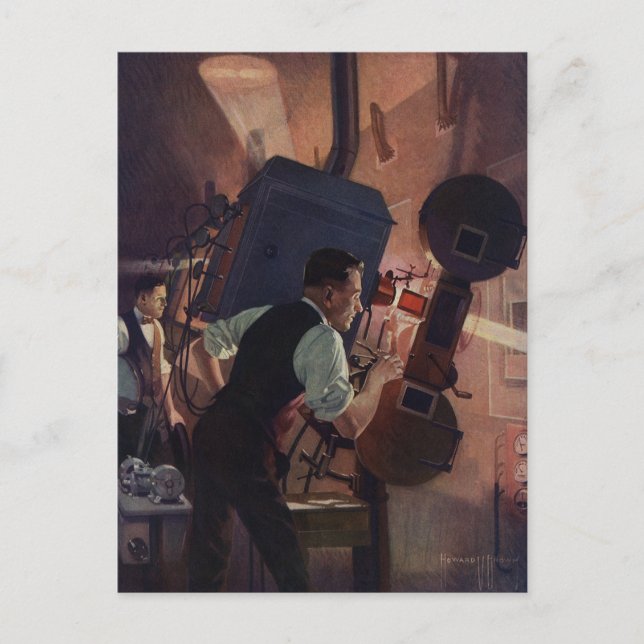 Cartão Postal Projetista de Cinema, Vintage Business (Frente)