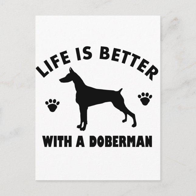 Cartão Postal Projeto de cão doberman (Frente)