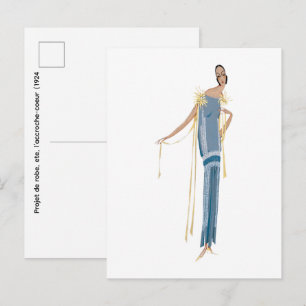 Cartão Postal Projeto de vestido, verão, o accroche-coeur (1924)