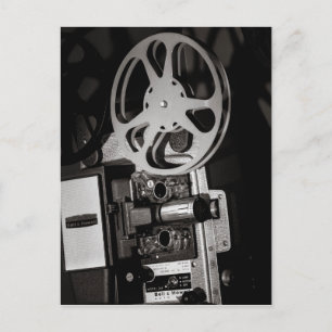 Cartão Postal Projetor de Filme Antigo Preto e Branco
