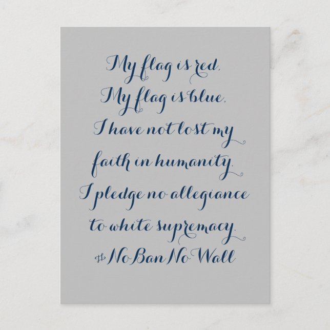 Cartão Postal Promessa Nenhuma Fidelidade À Supremacia Branca (Frente)