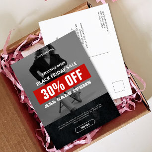 Cartão Postal Promo do produto de venda de fotos a preto na sext