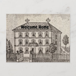 Cartão Postal Promoção de Imóveis Bem-vindo à Casa Vintage