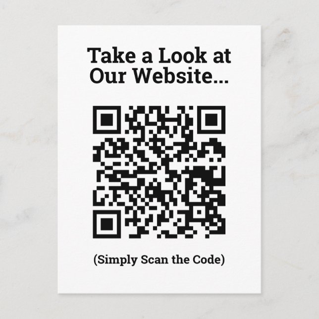 Cartão Postal Promoção de site na web por Design de código QR (Frente)
