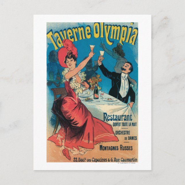 Cartão Postal Promocional da Taverne Olympia (Frente)