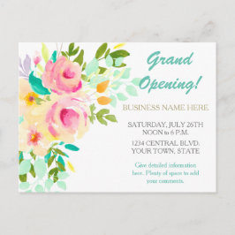 Cartão Postal Promocional de Negócios de Evento Floral Coral Ros