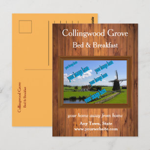 Cartão Postal Promocional Rustic Bed and Brefast 🌿