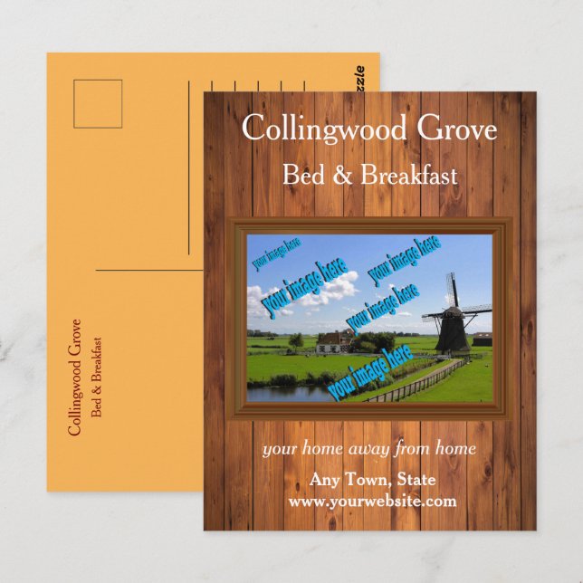 Cartão Postal Promocional Rustic Bed and Brefast 🌿 (Frente/Verso)