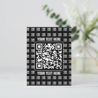 Cartão Postal Promotional QR code (editable) plus Logo Pattern