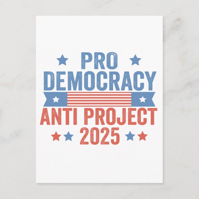 Cartão Postal Promotor-Democracia Anti Project 2025 Trump Republ (Frente)