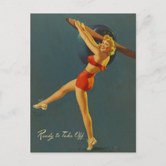 Cartão Postal Pronto para Desligar o PinUp (Frente)