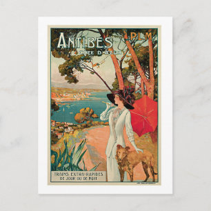 Cartão Postal Propaganda de Viagens Antiga Antibes França