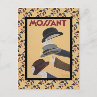 Cartão Postal Propaganda do vintage, forma francesa, chapéus