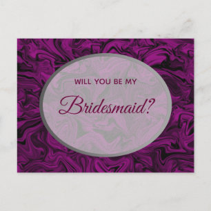 Cartão Postal Proposta da Elegant Purple Bridesmaid