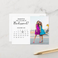 Proposta de Bridesmaid de Foto Chic de Calendário 