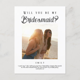 Cartão Postal Proposta de Bridesmaid, Jornal Personalizado