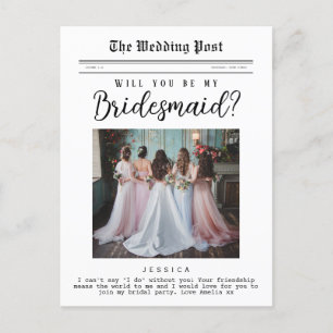 Cartão Postal Proposta de Bridesmaid, Jornal Personalizado