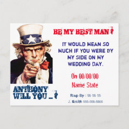 Cartão Postal Proposta de padrinho de casamento Vintage best man