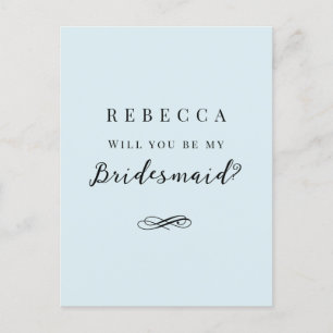 Cartão Postal Proposta Simples e elegante da Bridesmaid