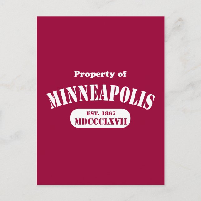 Cartão Postal Propriedade de Minneapolis (Frente)